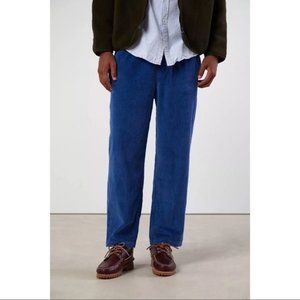 Urban Outfitters men's blue corduroy Wide Wade leg relaxed drawstring beach pant